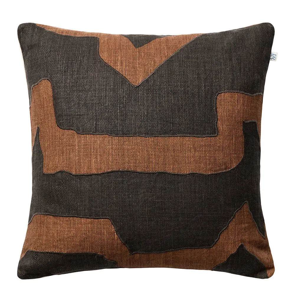 Sikkim putetrekk lin 50x50 cm Taupe/Dark Brown