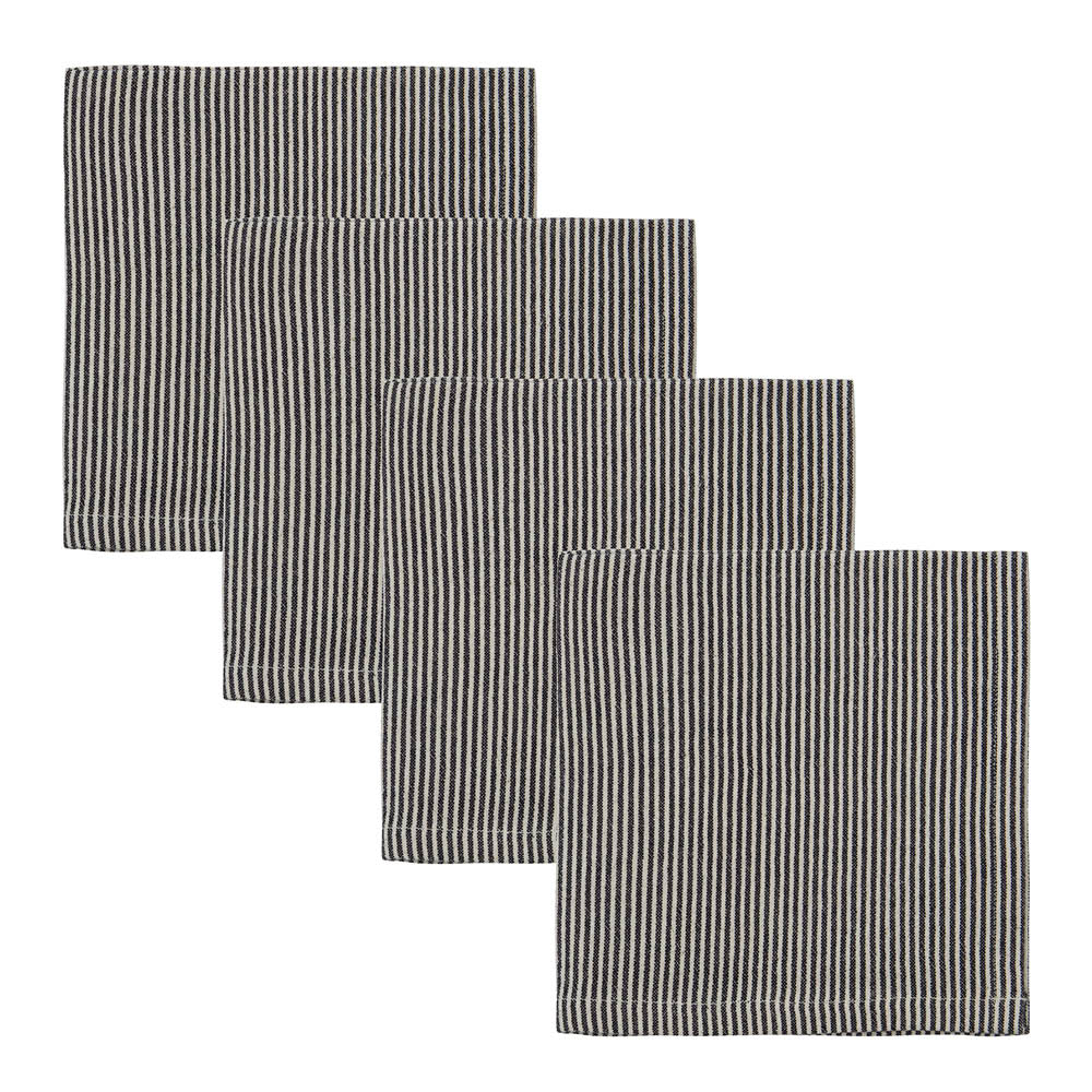 House Doctor Block Lautasliina 40x40 cm 4 kpl Hiekka/Musta