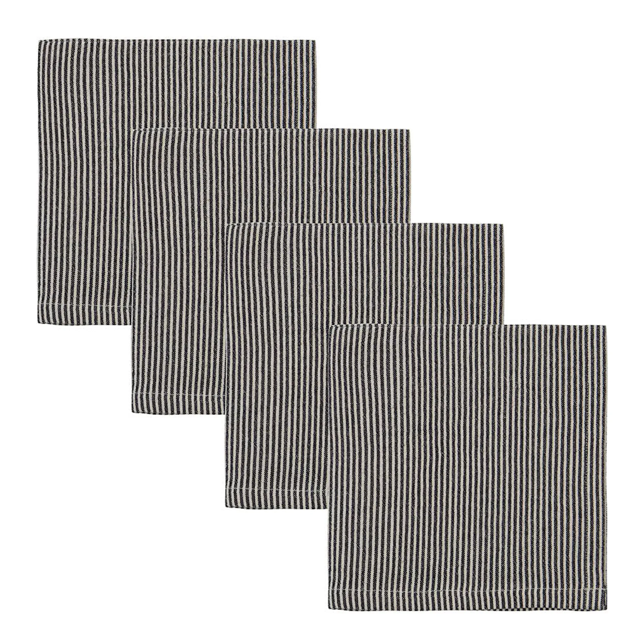 House Doctor Block Lautasliina 40x40 cm 4 kpl Hiekka/Musta