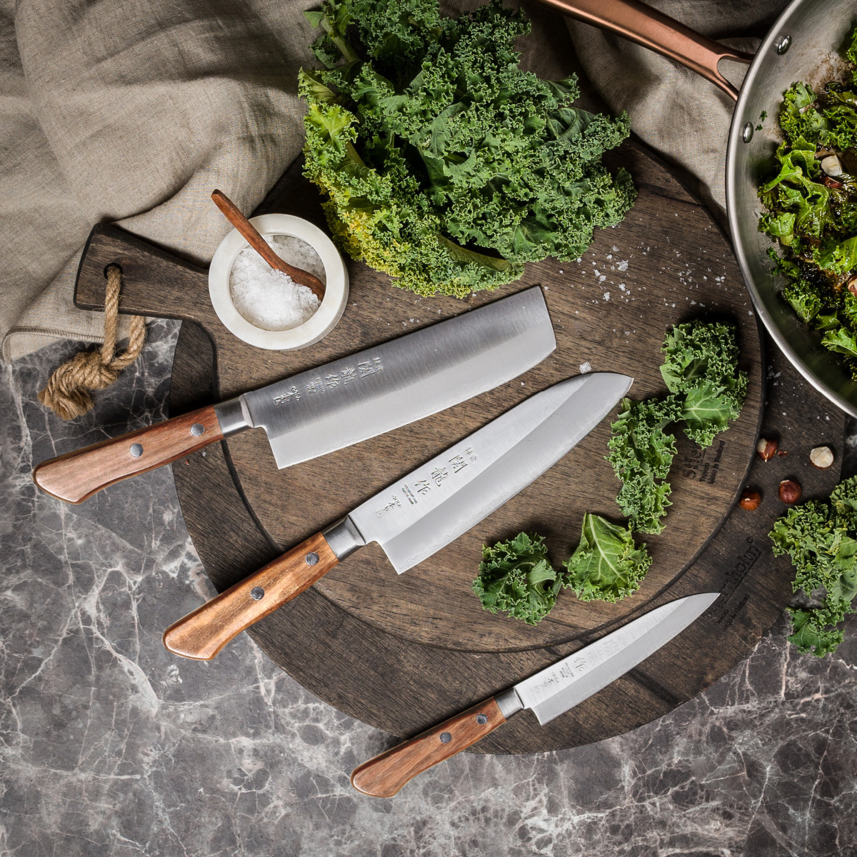 Sekiryu Wood santokukniv 16,5 cm silver