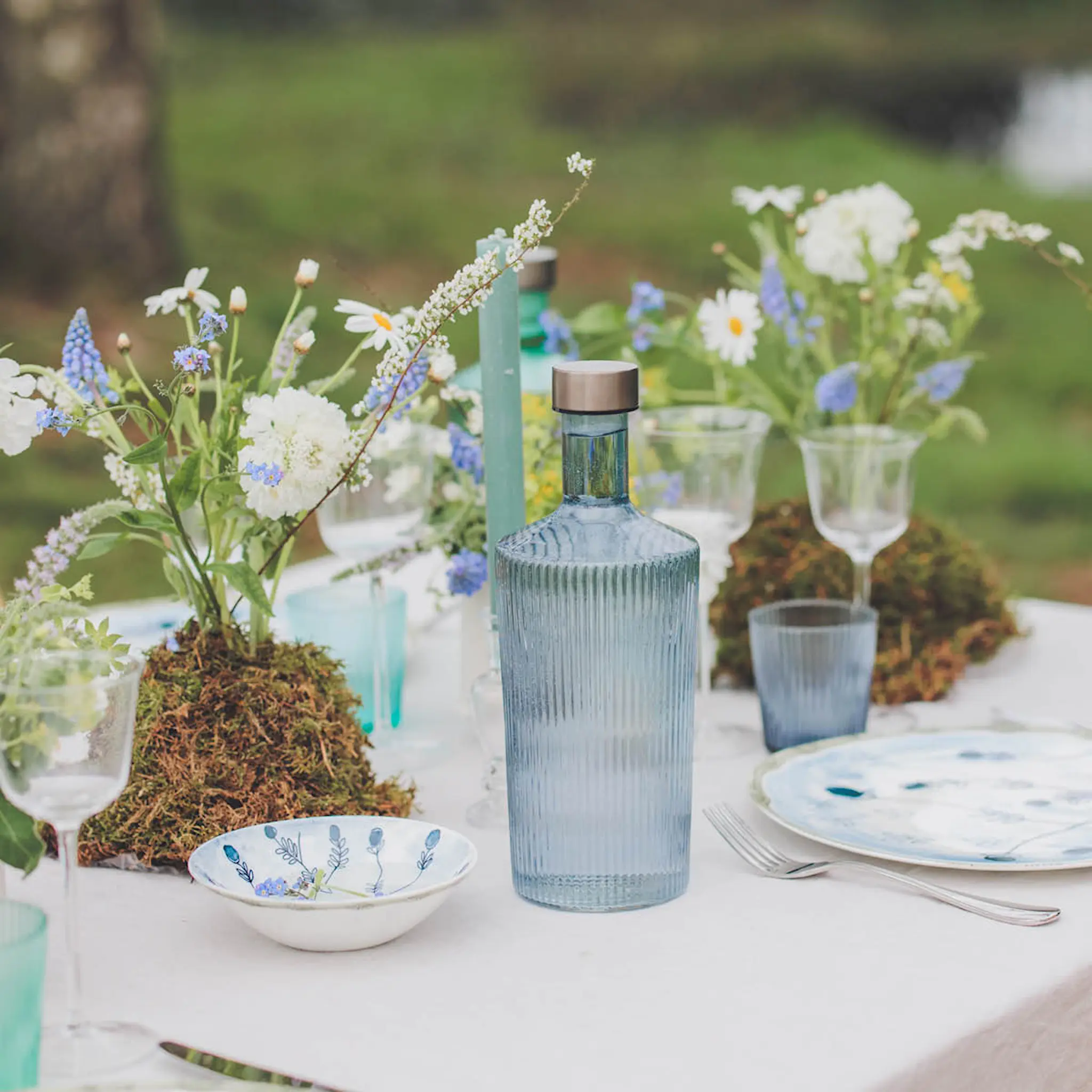 Paveau Ribbed Elegance glas Twilight 25 cl blå