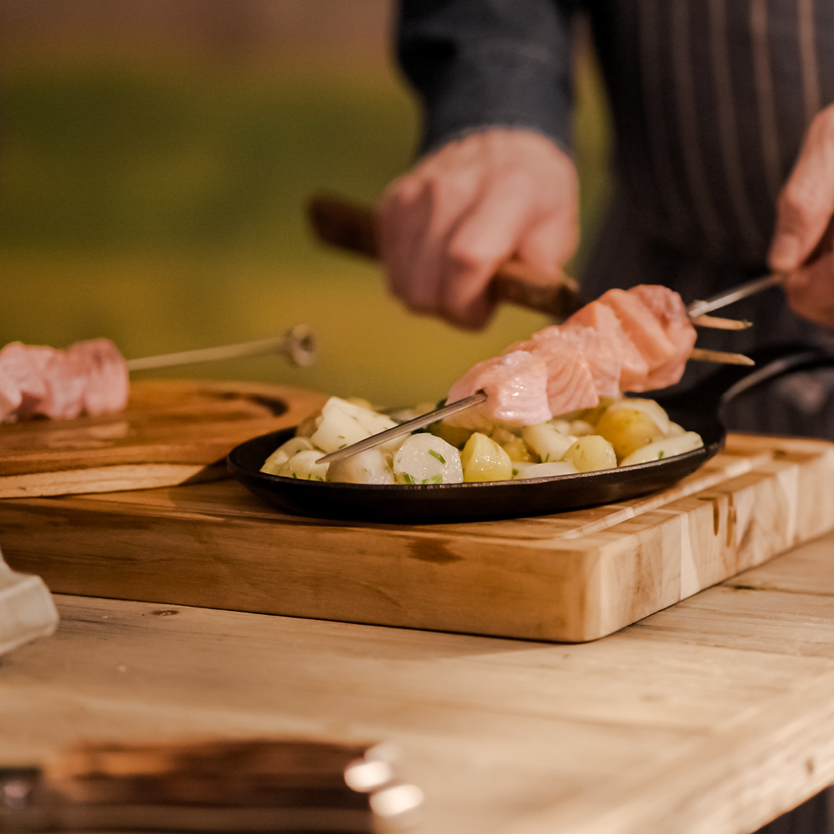 Tramontina BBQ by Hellstrøm skärbräda 2 delar 40x30 cm natur