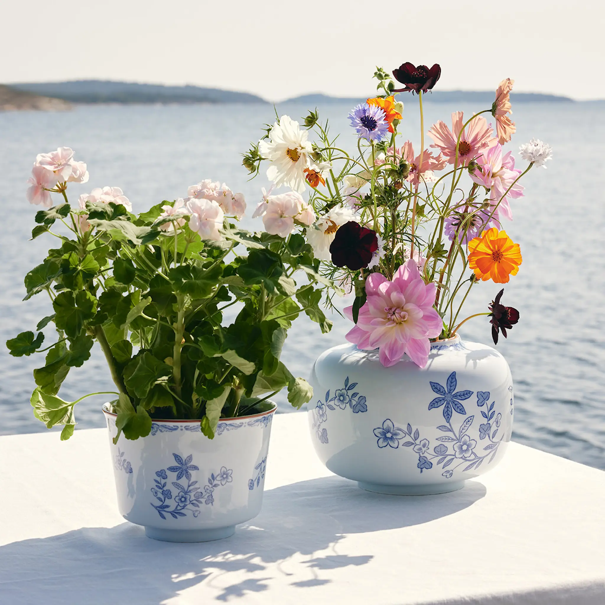 Rörstrand Ostindia Kukkaruukku 20x15 cm Sininen