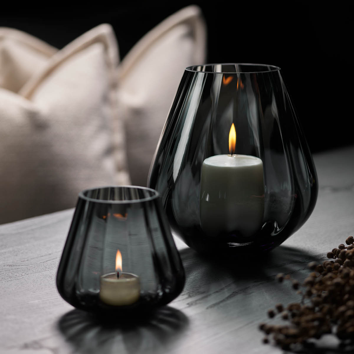 Magnor Rocks Kynttilälyhty XO 19x22 cm Hiilenharmaa