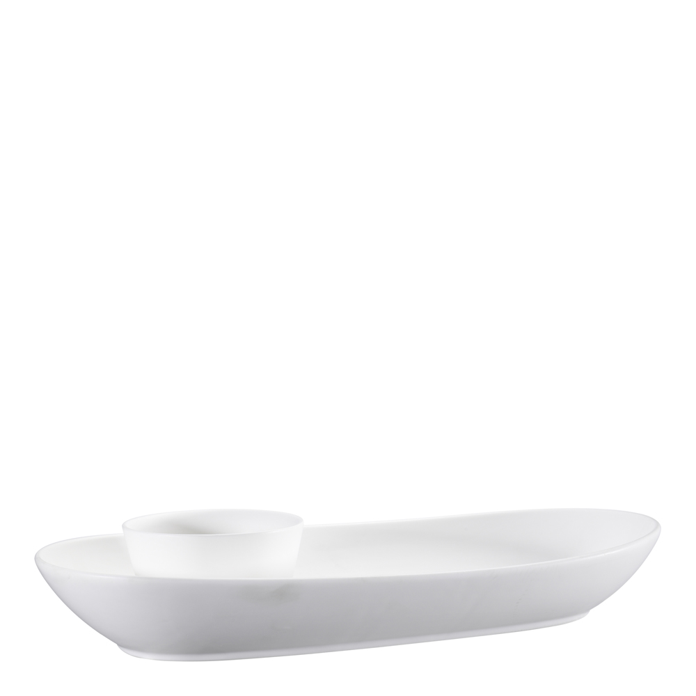 Modern House Nor tapasfat båt m/skål 7x12x44,5 cm hvit