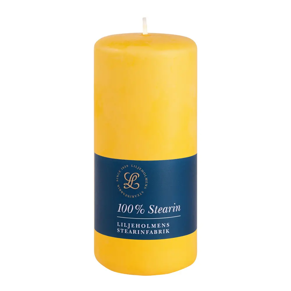 Pöytäkynttilä steariini 6,8x15 cm Keltainen