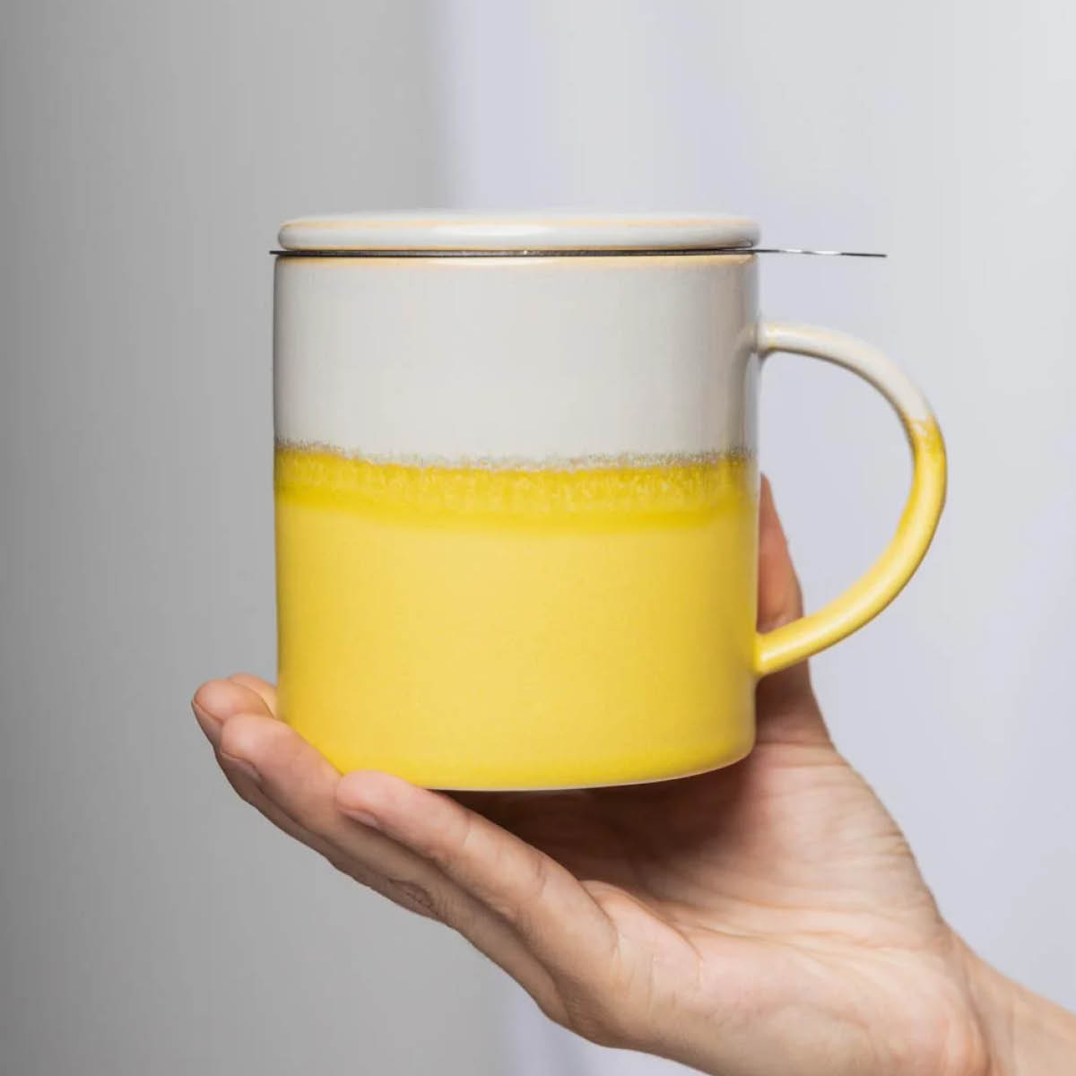 Tranquillo Industrial kopp med tesil og lokk 41 cl gul