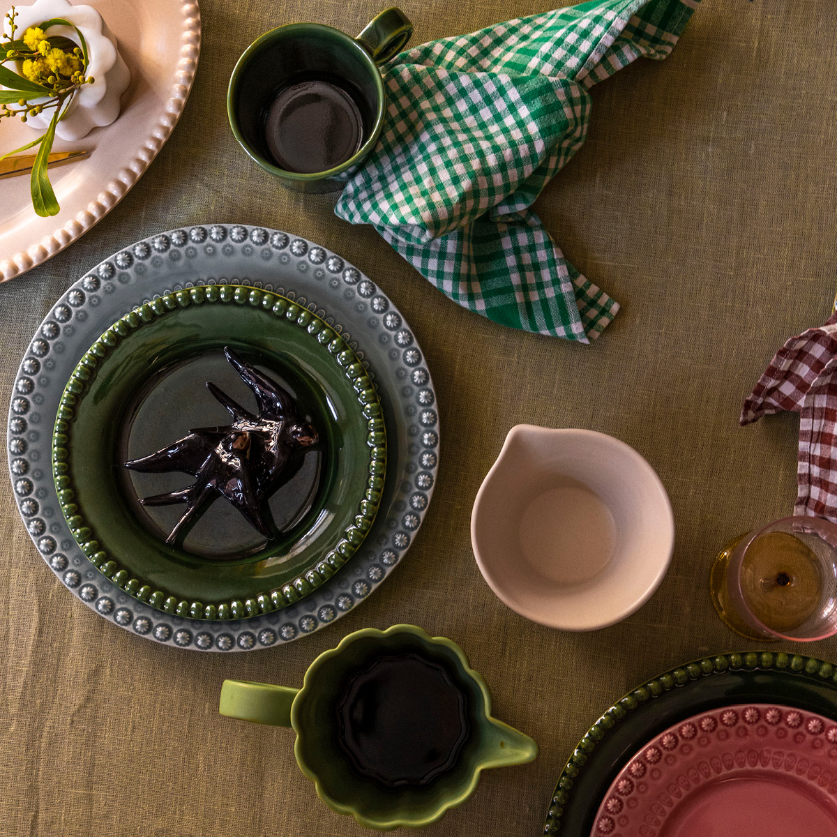 PotteryJo Daria mugg 28 cl 2-pack moss