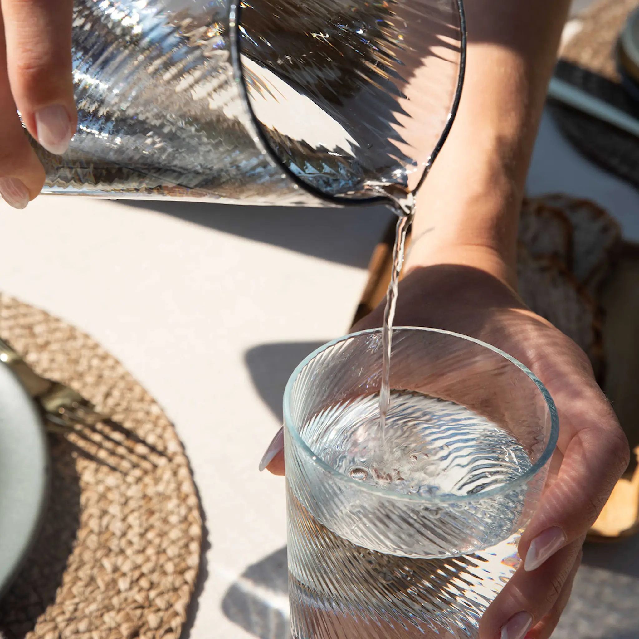 Aida Raw Unique Swirl Highball Lasi 45 cl Light Blue