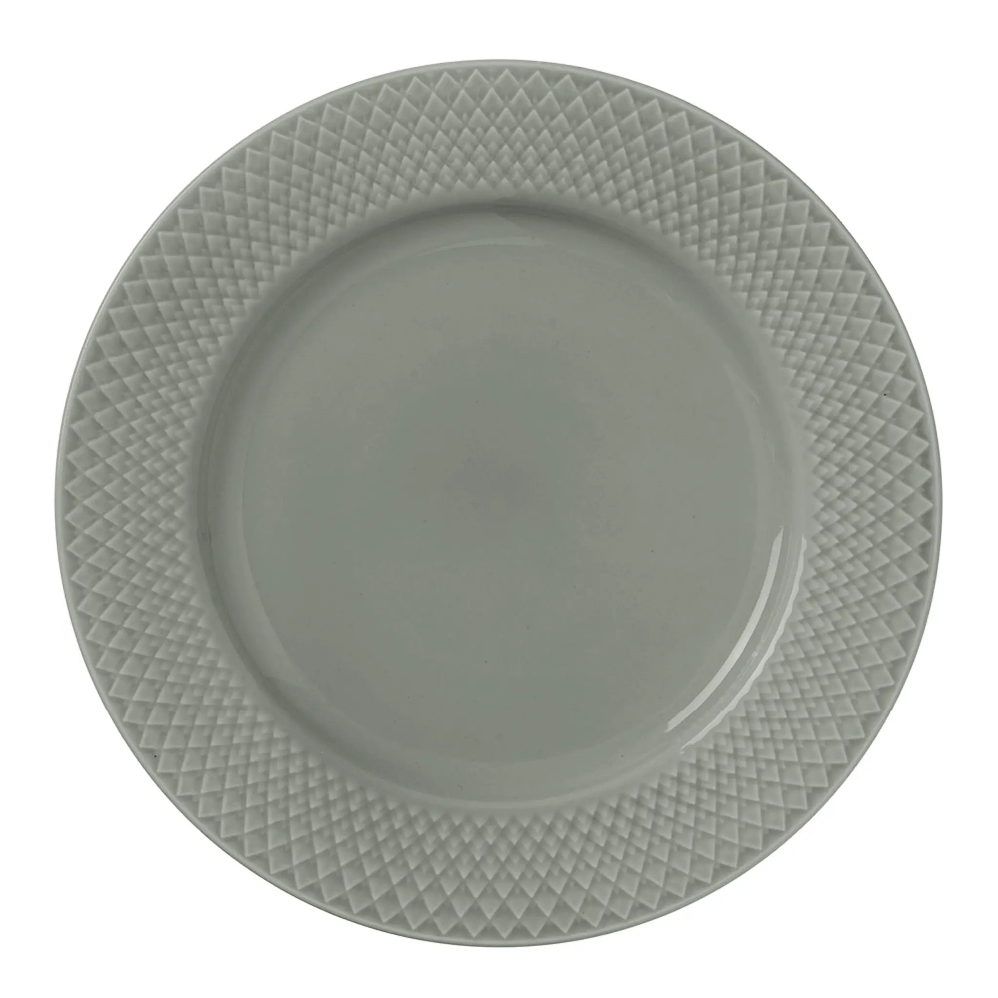 Lyngby Porcelæn Rhombe Earth tallrik 21 cm moss