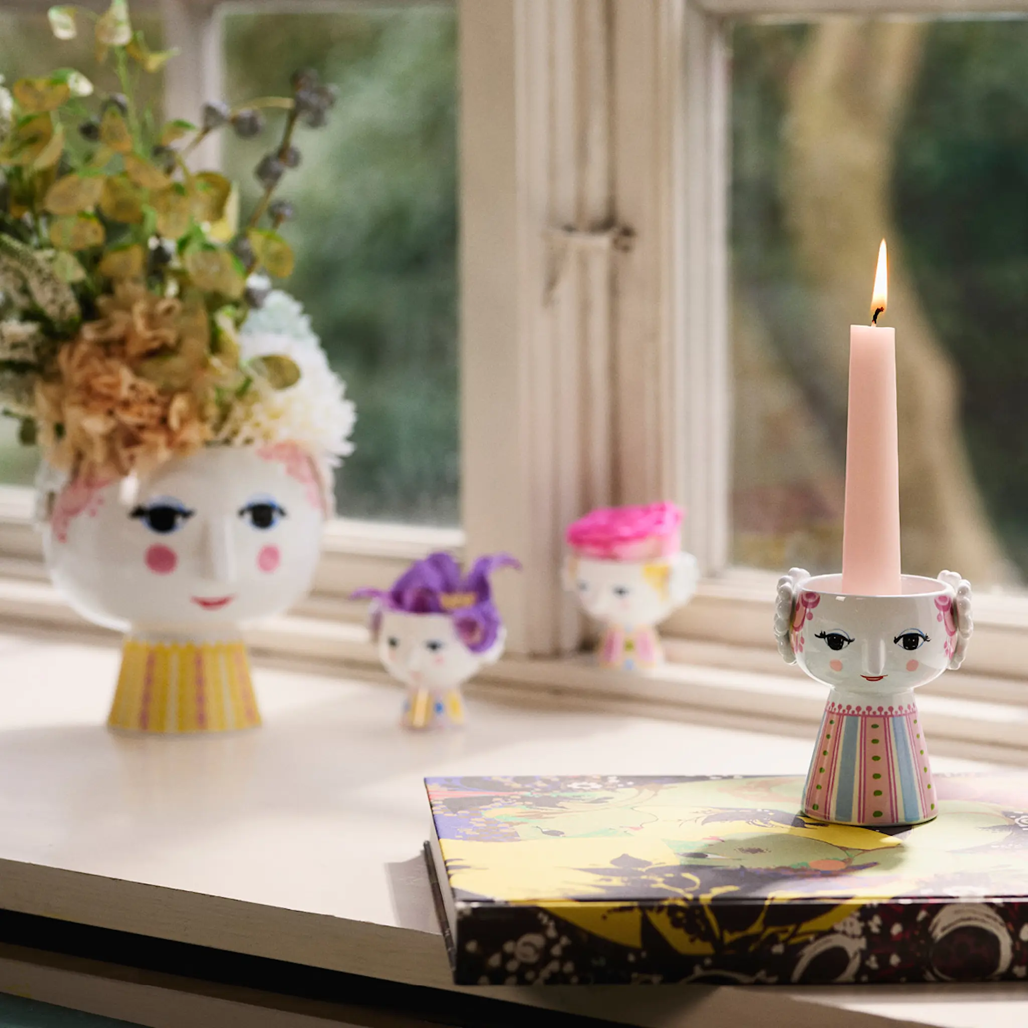 Bjørn Wiinblad Eva Kynttilänjalka 9,5 cm Vaaleanpunainen