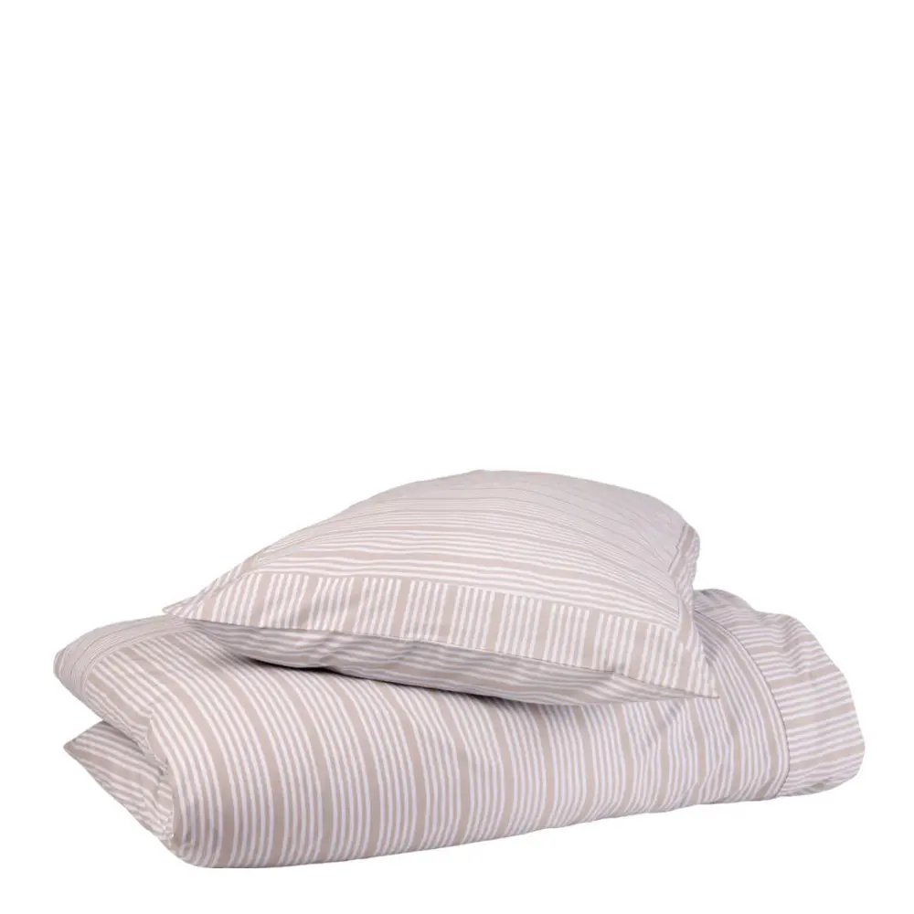 Bedding Collection Pussilakanasetti 140x200 cm + 63x60 cm Sand Beige Stripes