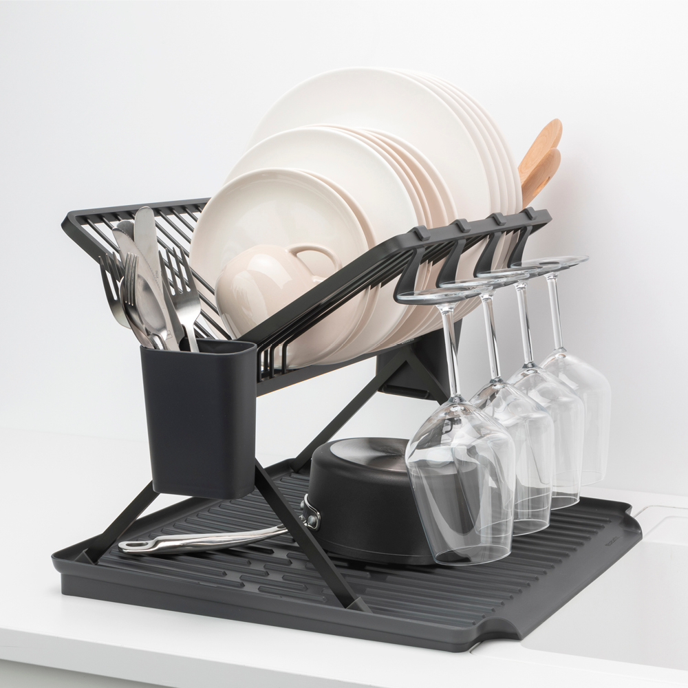 Brabantia SinkSide sammenleggbart oppvaskstativ 33x42x51 cm svart