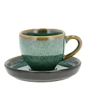 Espressokopp med Fat 7 cl Grön/Svart