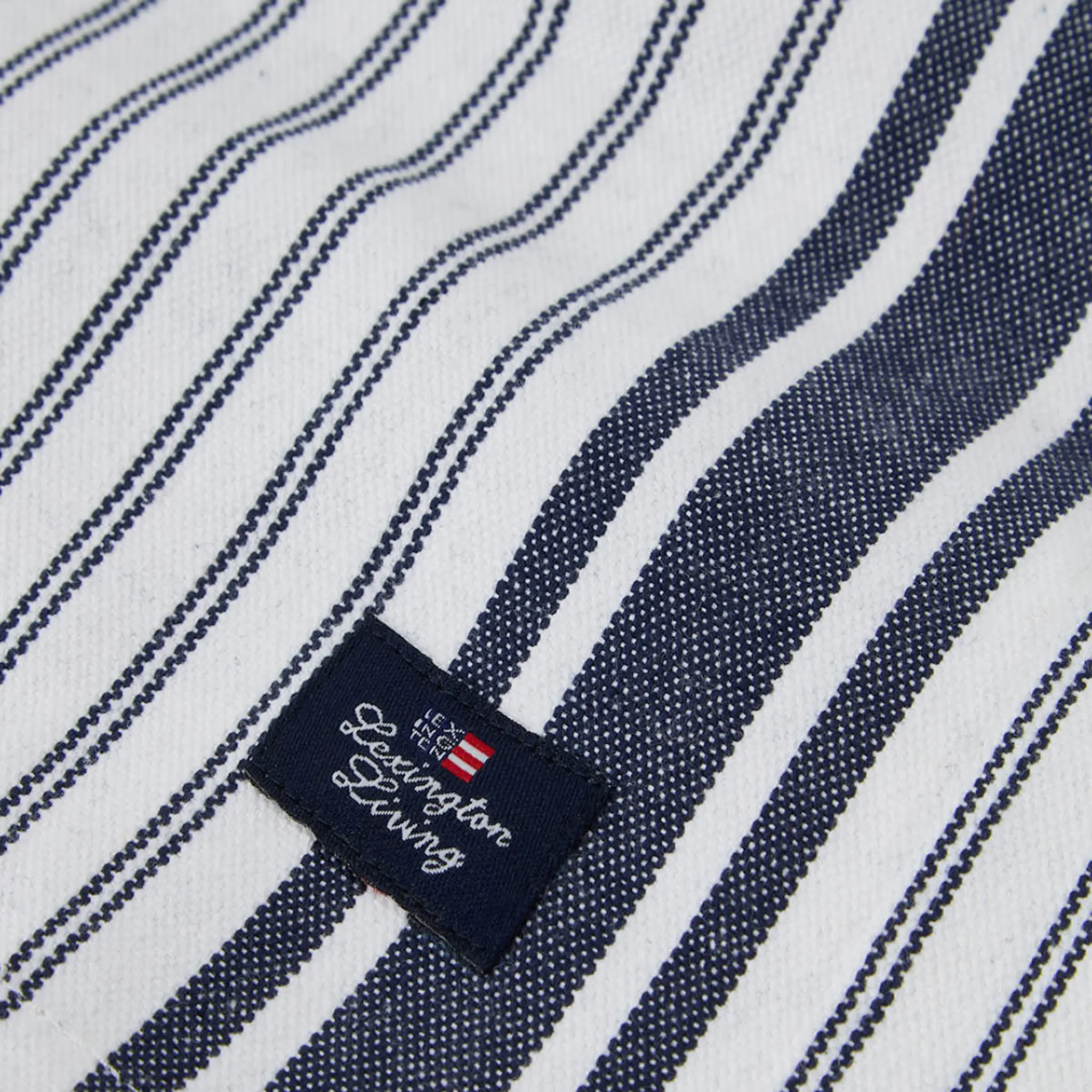 Lexington Icons randig löpare oxford 50x250 cm white/dress blue