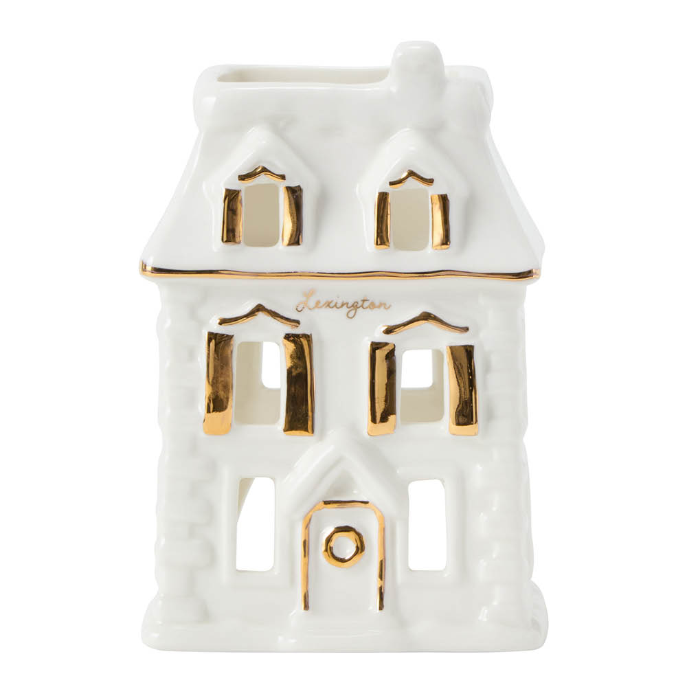 Lexington - House Lyhty 9x10 cm Valkoinen/Kulta