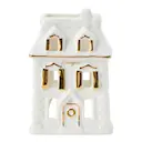 House lykta 9x10 cm vit/guld