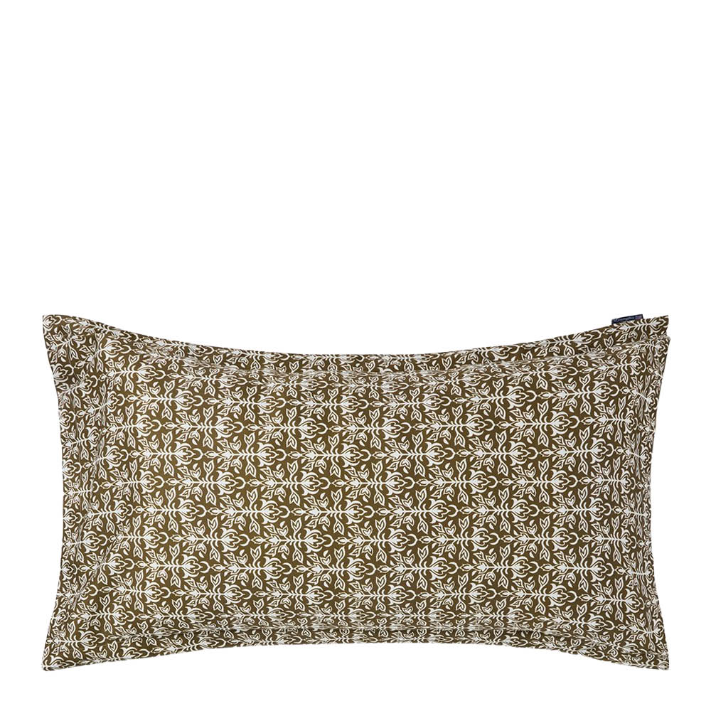 Lexington Örngott 50x90 cm bomullsatin ornament oliv/vit