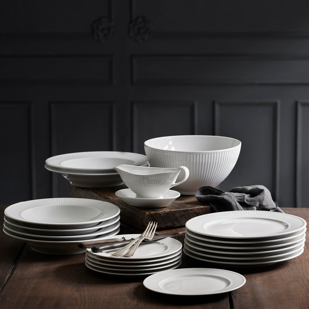 Pillivuyt Plissé tallerken flat 17 cm