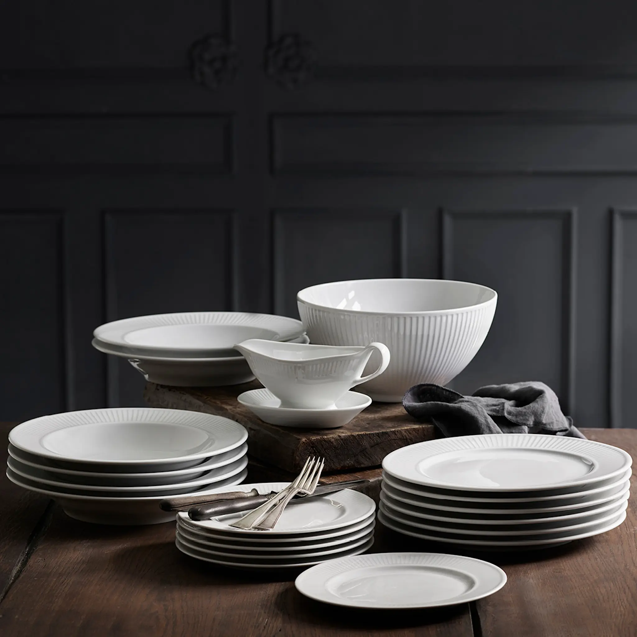 Pillivuyt Plissé tallerken flat 17 cm