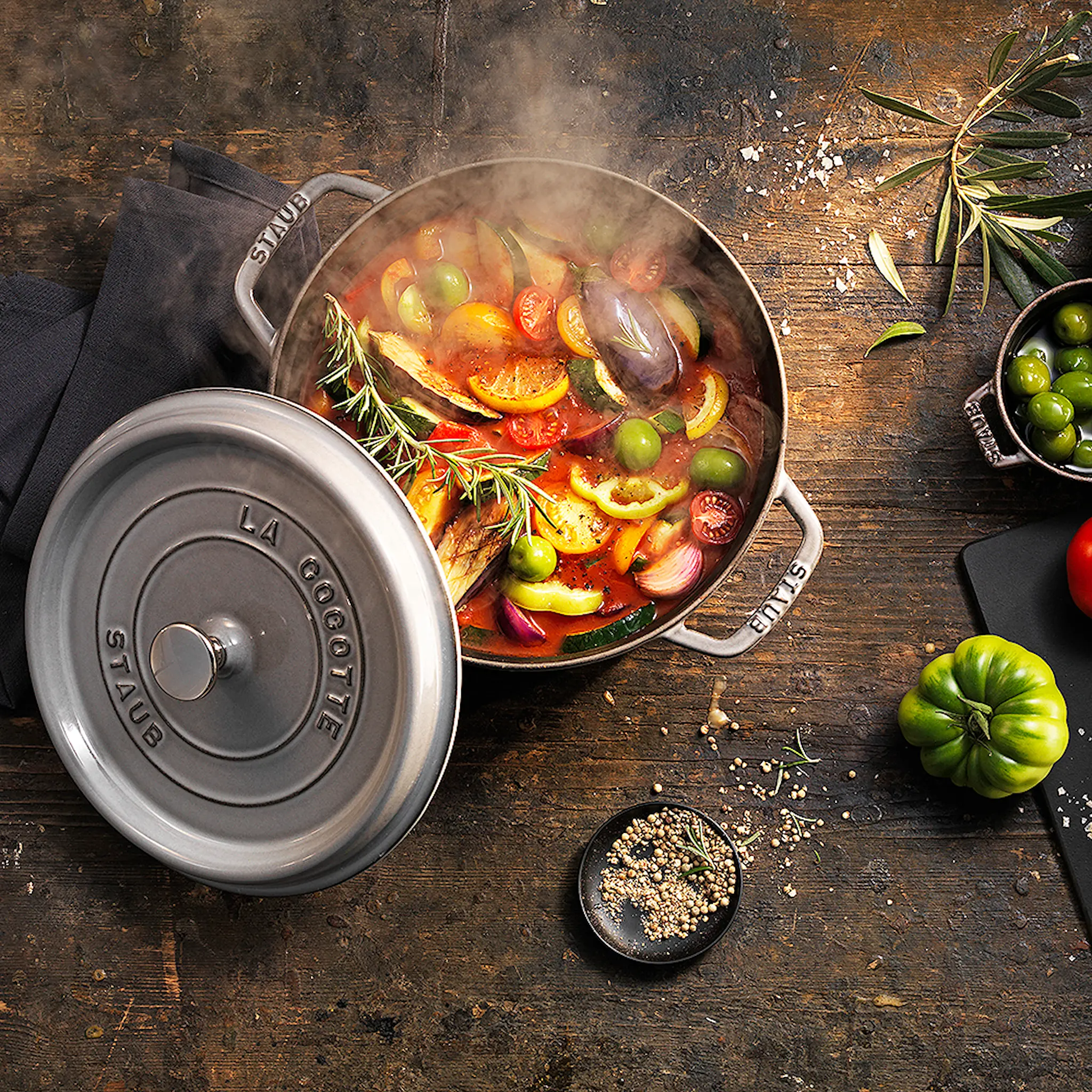 Staub Gryta 8,35 L rund Grå