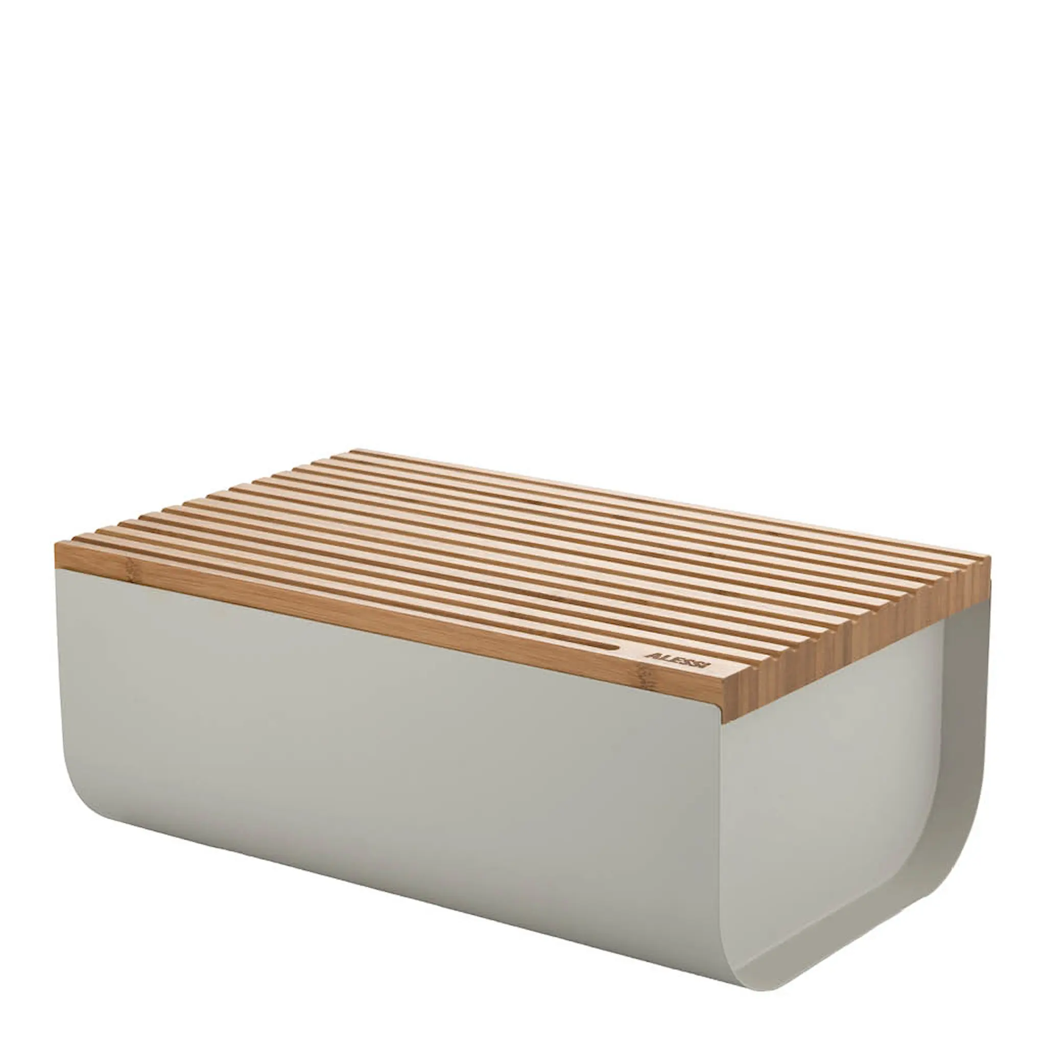 Alessi Mattina Leipälaatikko 34x21 cm Vaaleanharmaa/Bambu