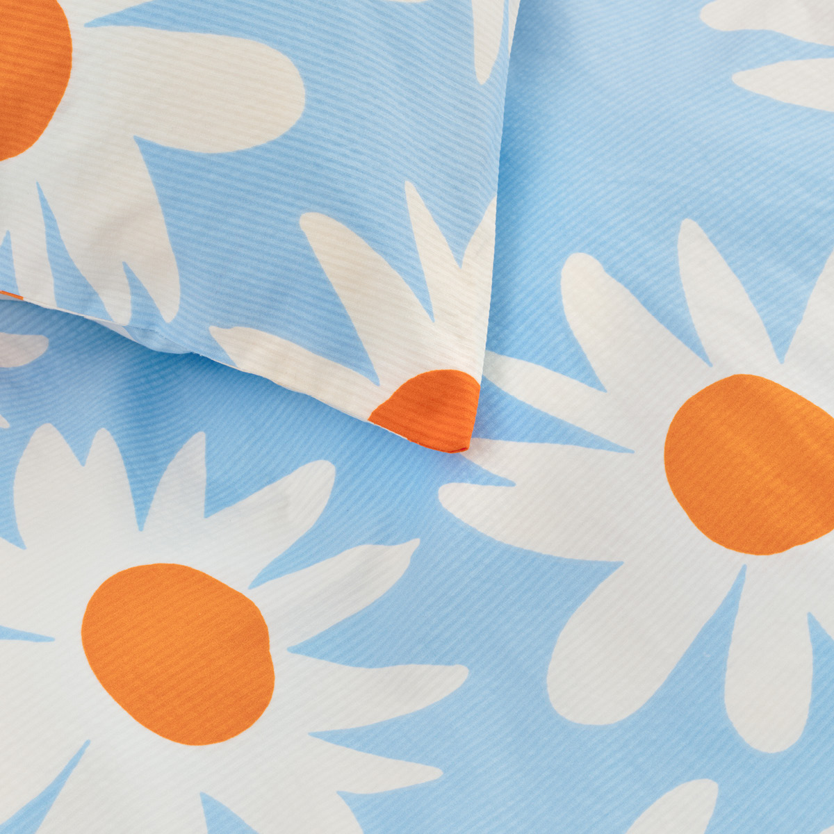 Marimekko Rakastaa, ei rakastaa dynetrekk 150x210 cm blå/hvit/oransje