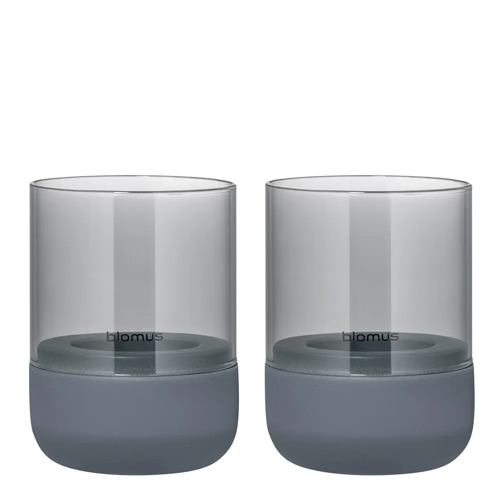 Calma lyslykt 9,5 cm 2 stk steel gray/smoke