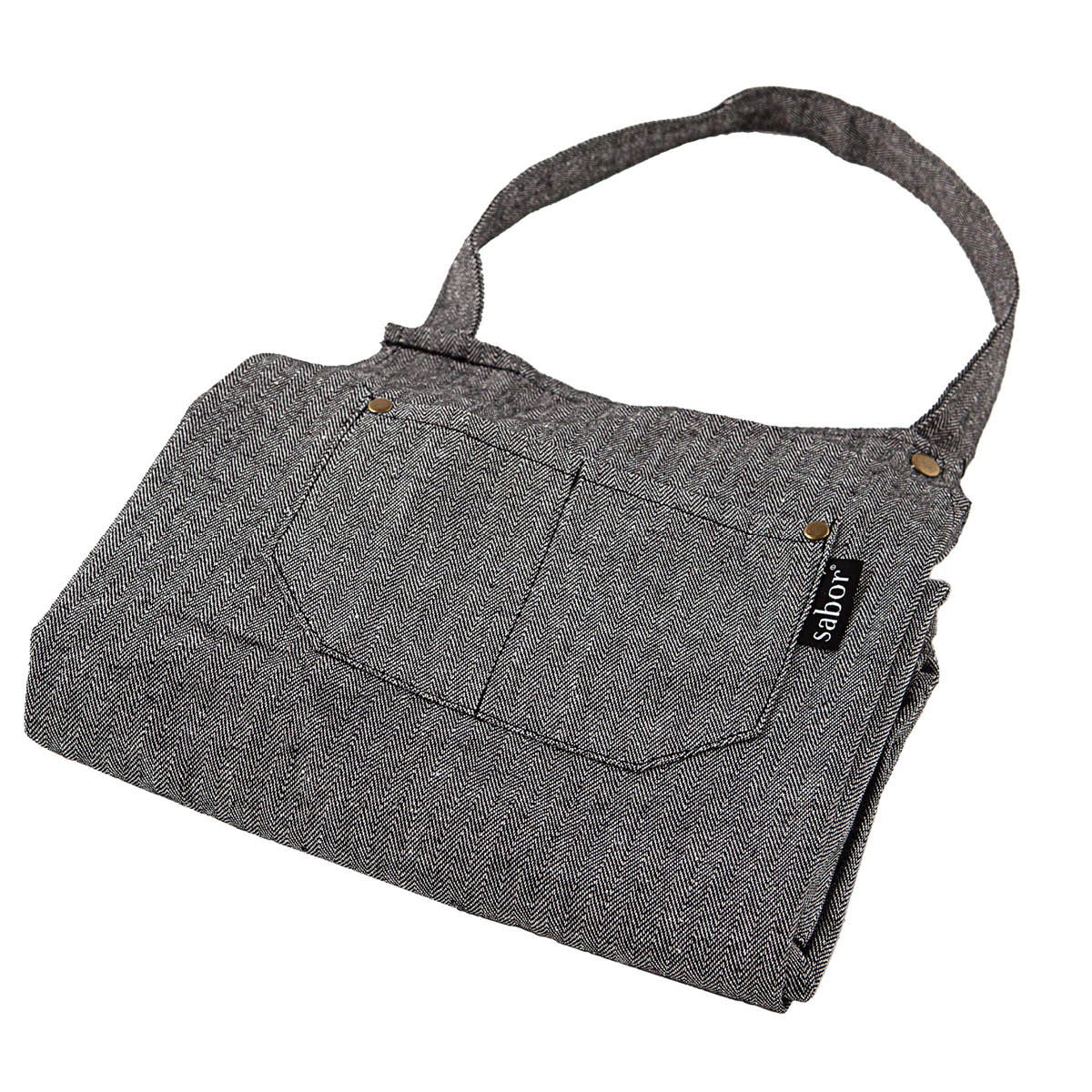 Sabor Home forkle fiskebeinsmønster grå