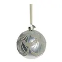 Perline julkula 10 cm girlang antiksilver/benvit