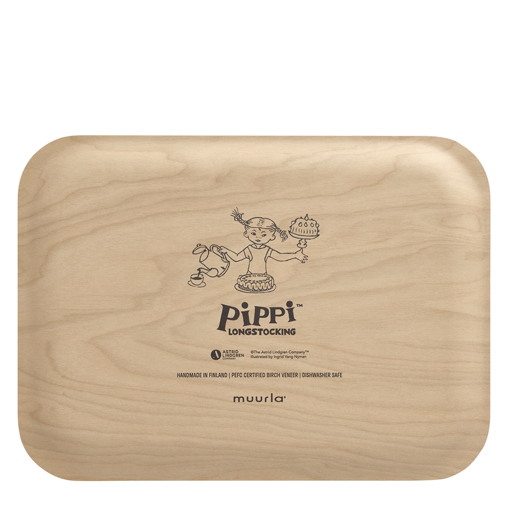 Muurla Pippi brett 27x20 cm bursdag rosa