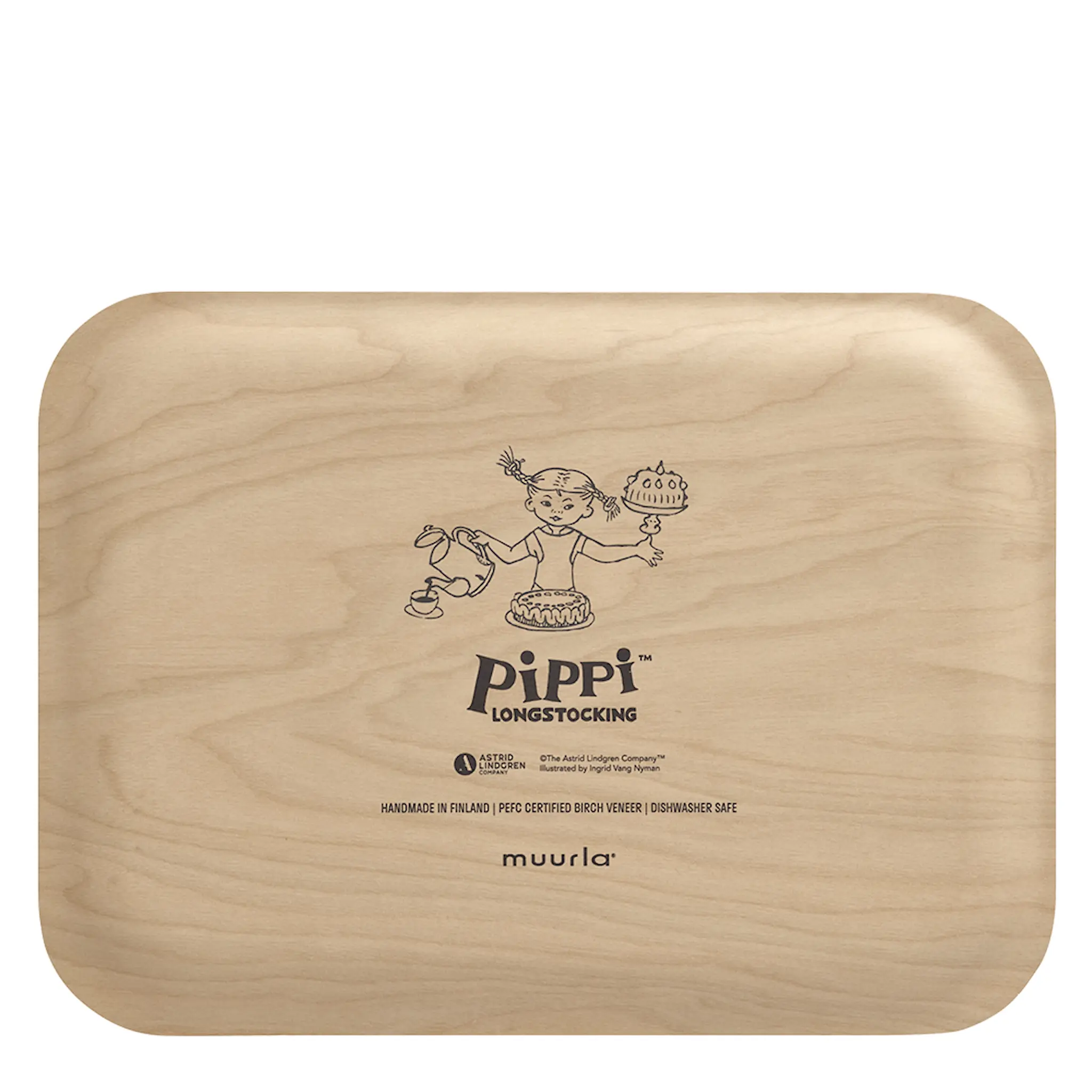 Muurla Peppi Pitkätossu Tarjotin 27x20cm Vaaleanpunainen