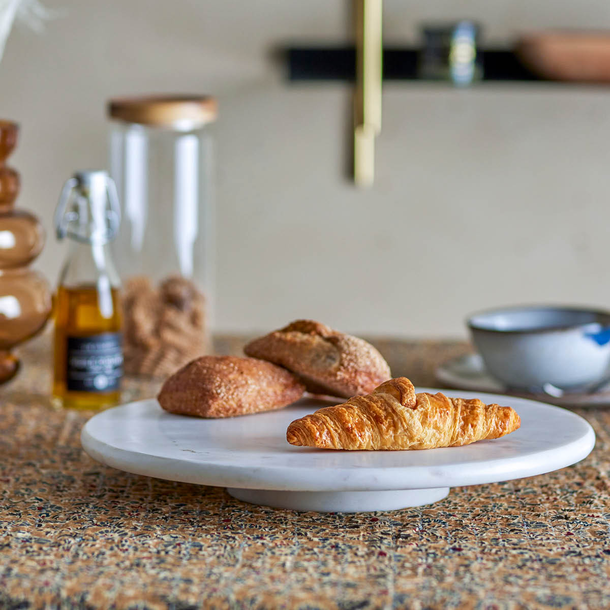 Bloomingville Ellin roterande fat 35,5 cm marmor vit