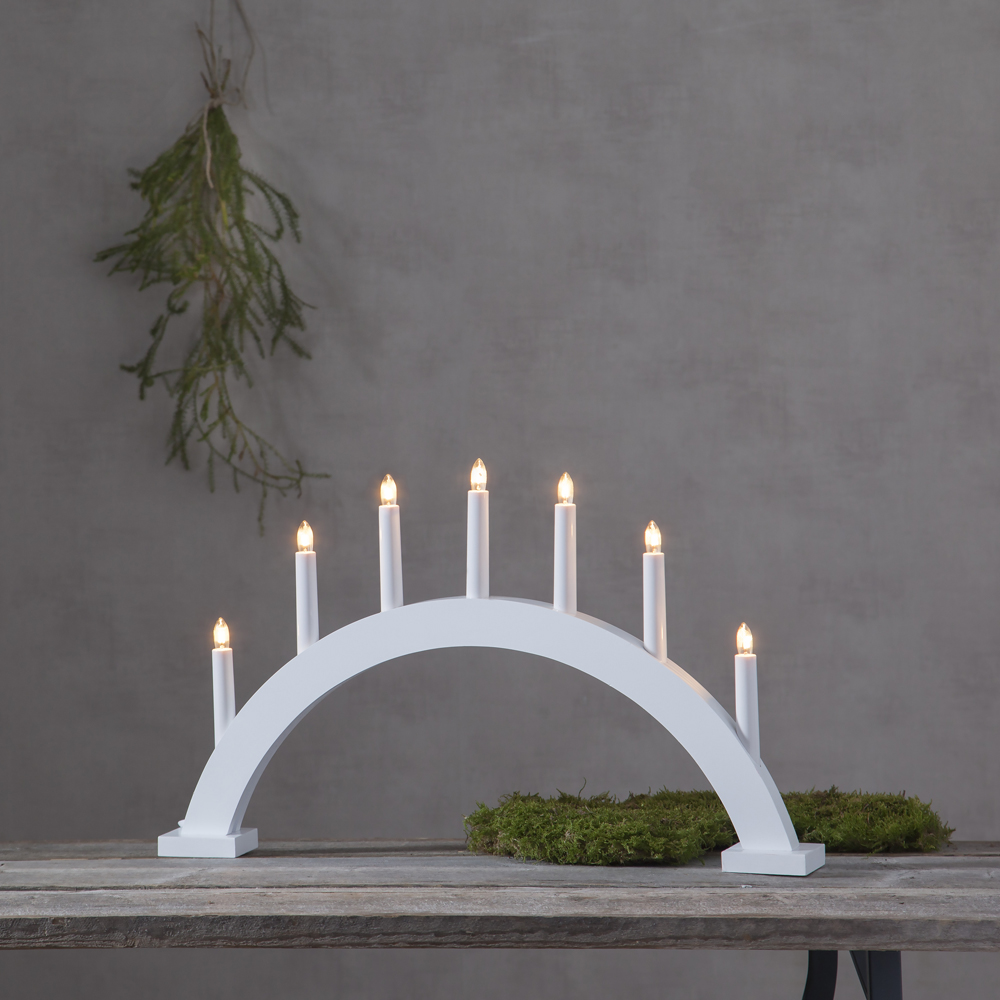 Star Trading Trapp Sähkökynttelikkö 34 cm Valkoinen