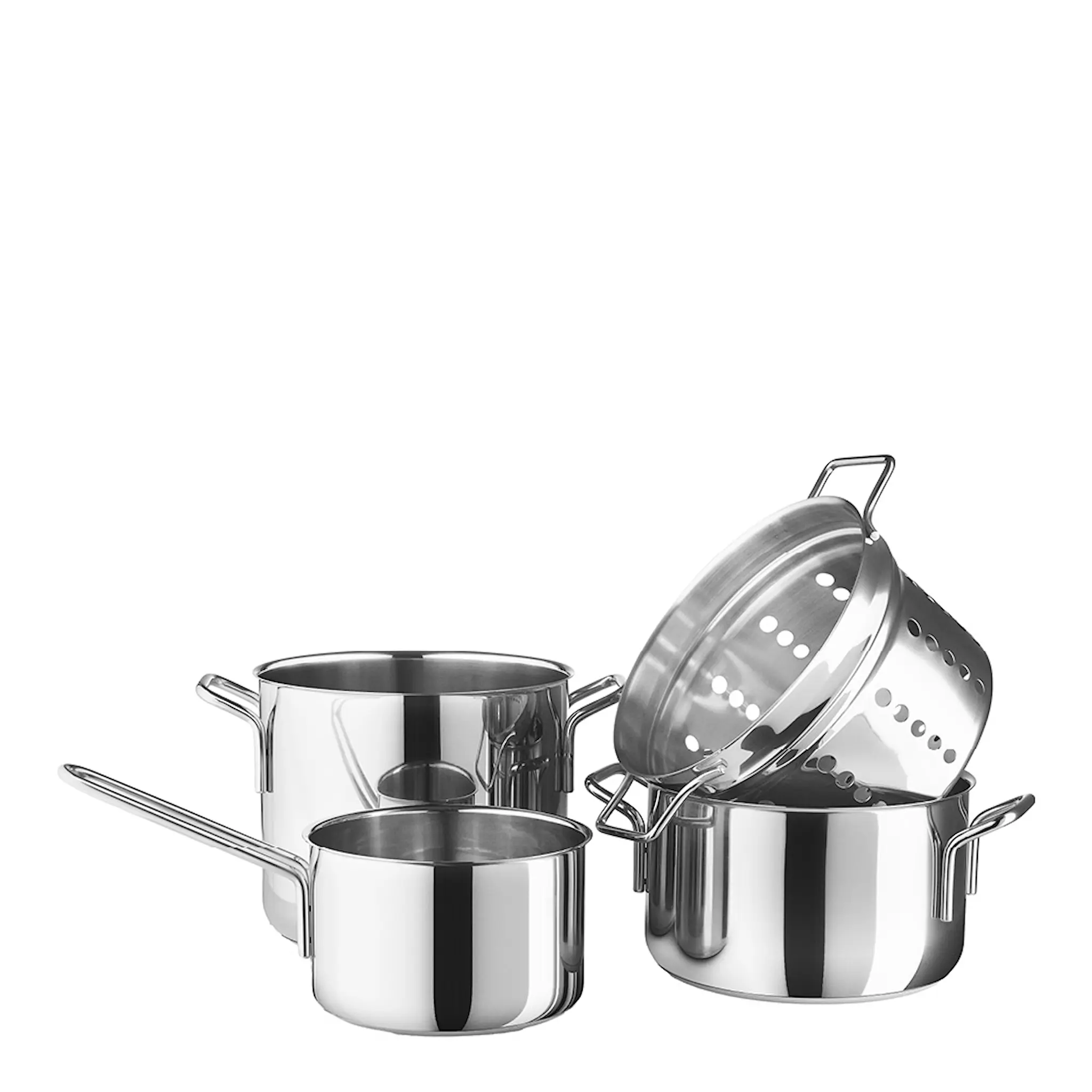Eva Trio Stainless Steel gryteset 4 delar med pastainsats