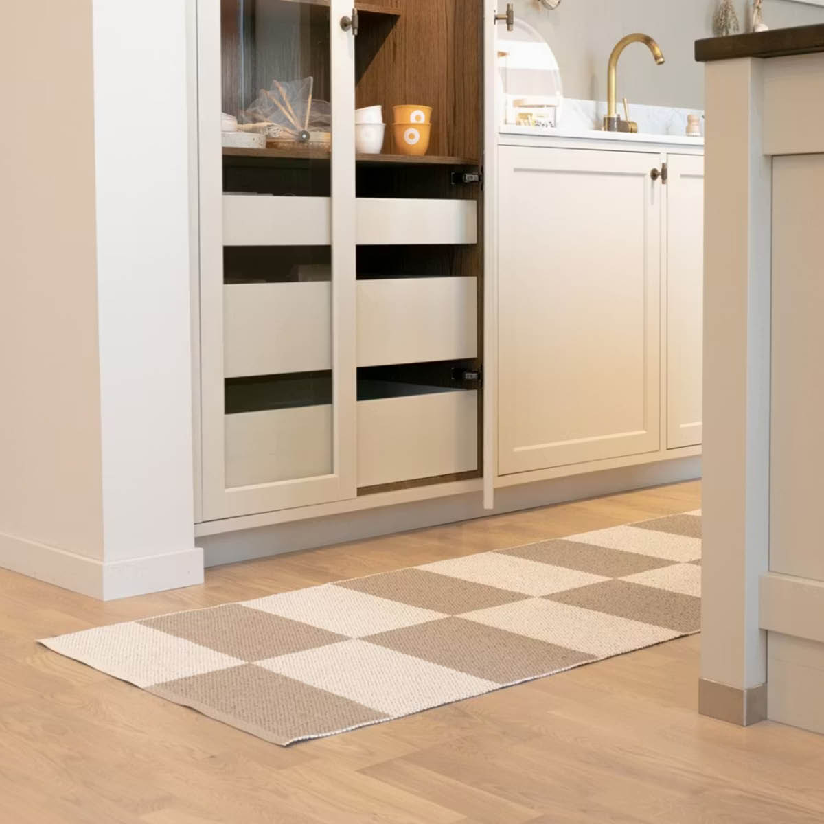 Rotor Design Hallmatta Square 250x70 cm beige/vit