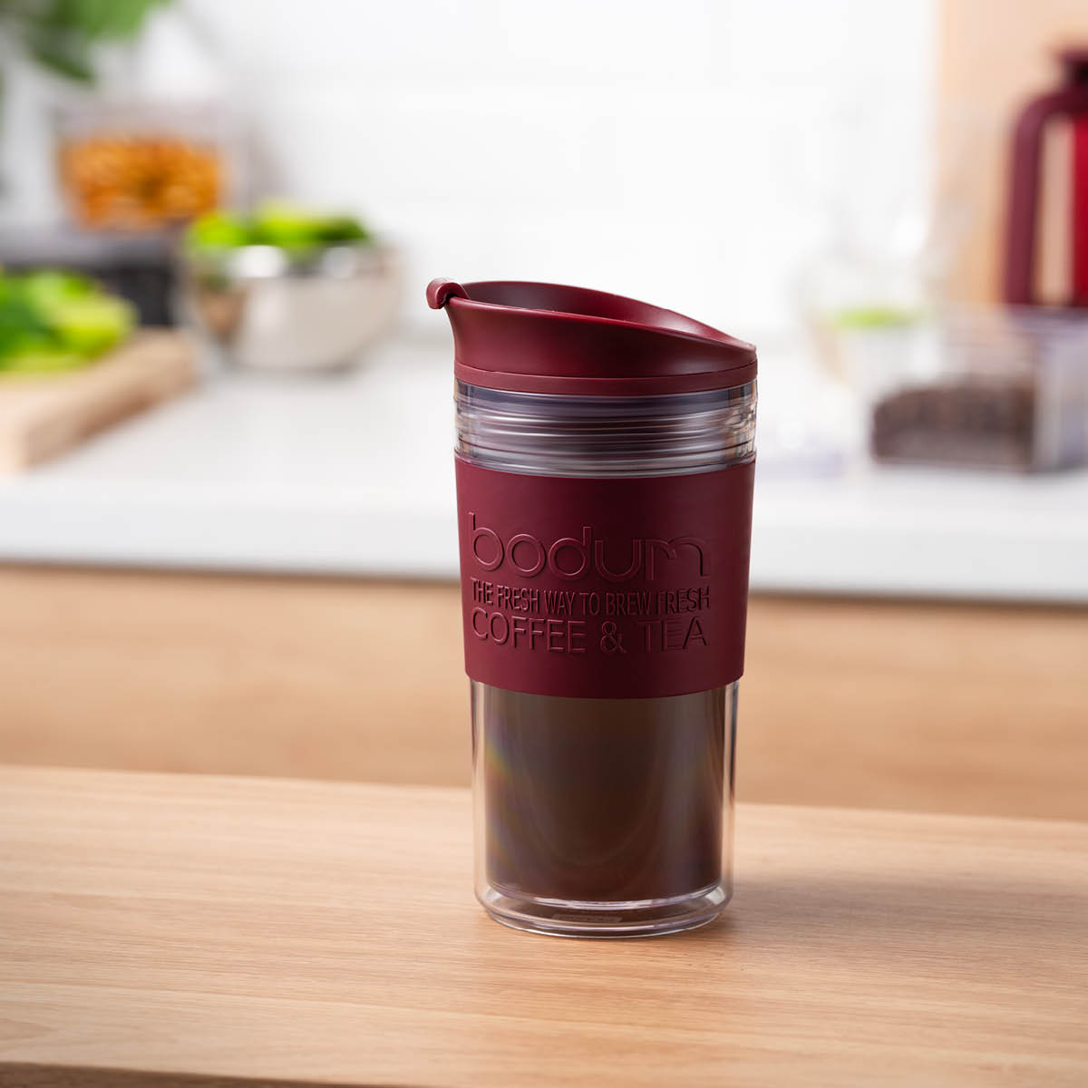 Bodum Travel Mug reisekopp 35 cl dobbeltvegg cranberry