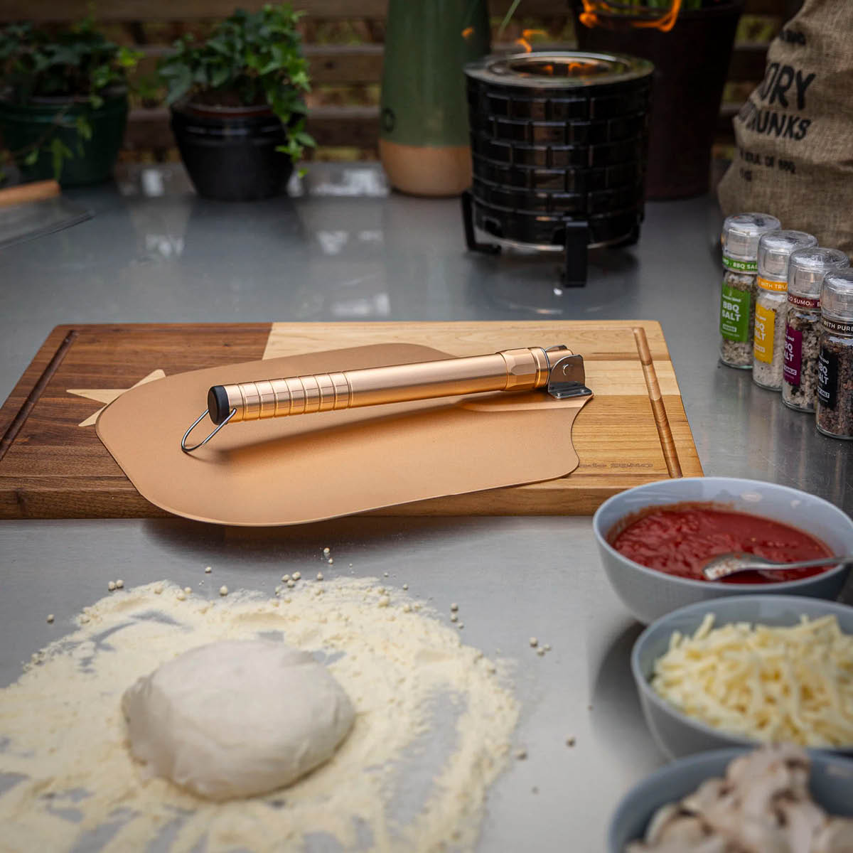 Kamado SUMO Pizzaspade hopfällbar 66 cm guld