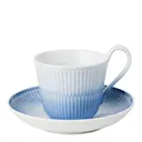 Iris kopp med fat 25 cl högt handtag blå