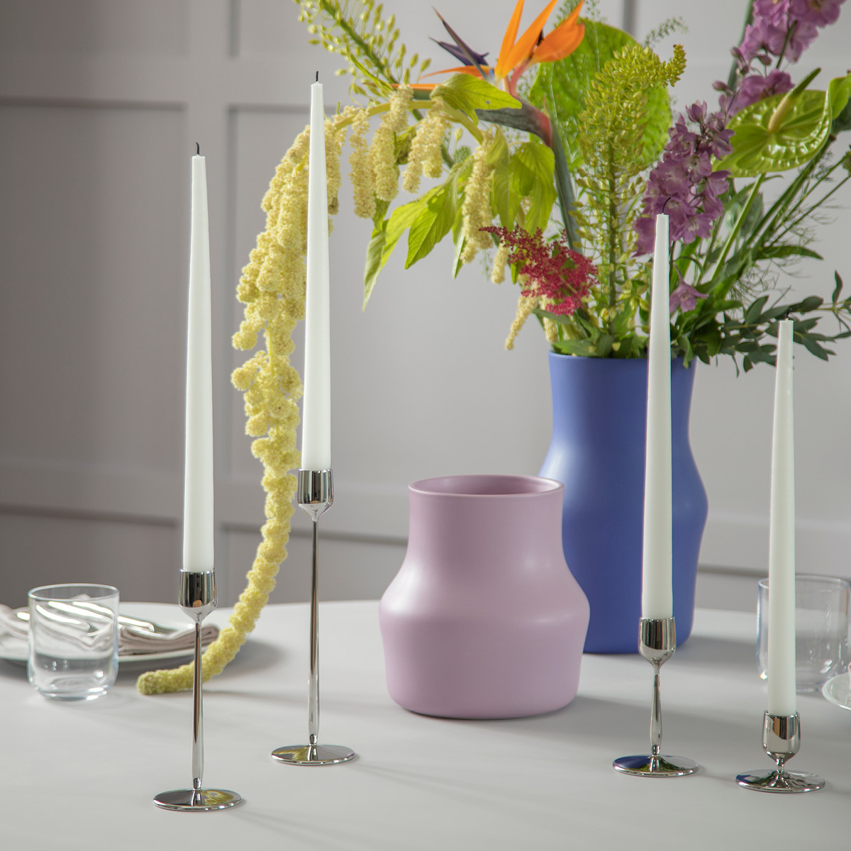 Gense Dorotea Ljusstake 7x23,5 cm Blankt stål