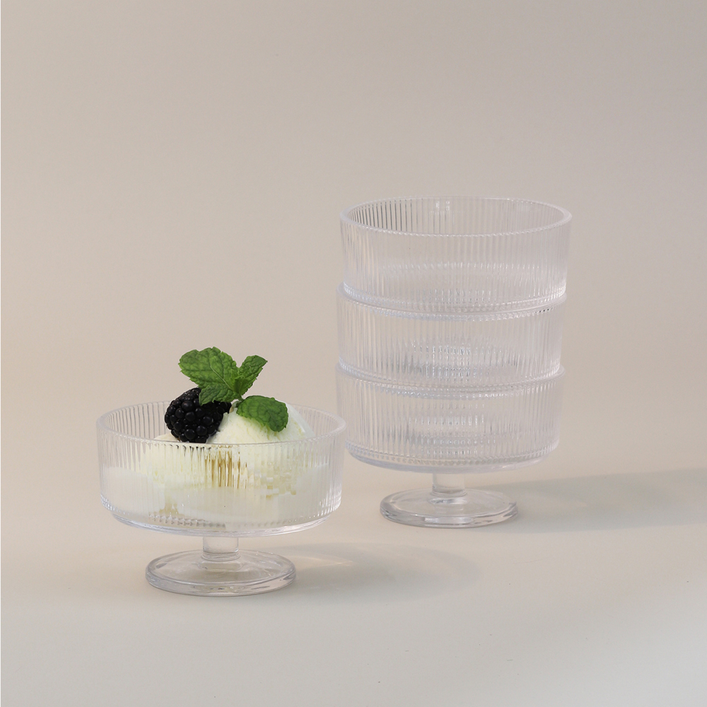 Stelton Pilastro skål på fot 11 cm 3 stk klar