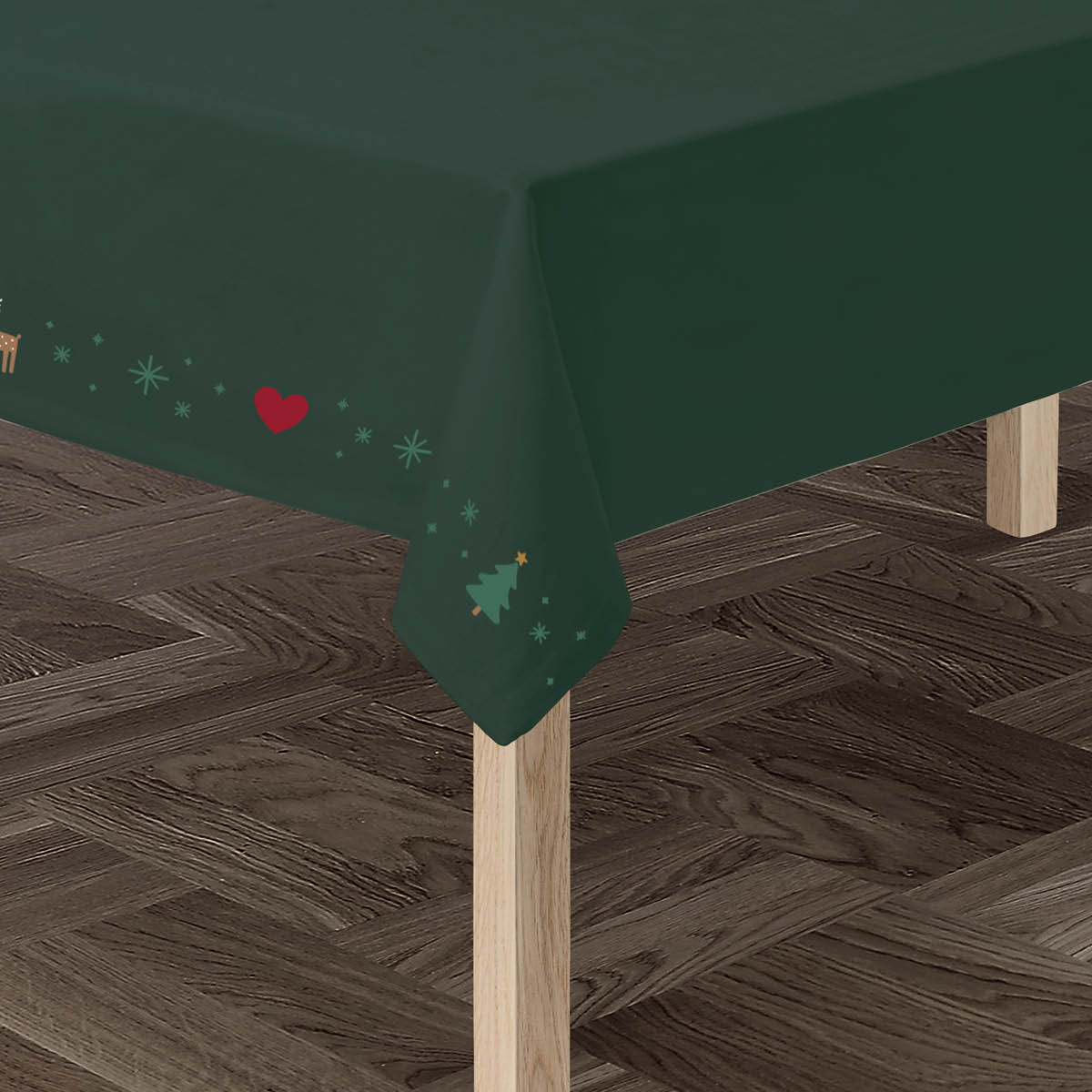 Juna Christmas Fable duk 150x320 cm grønn