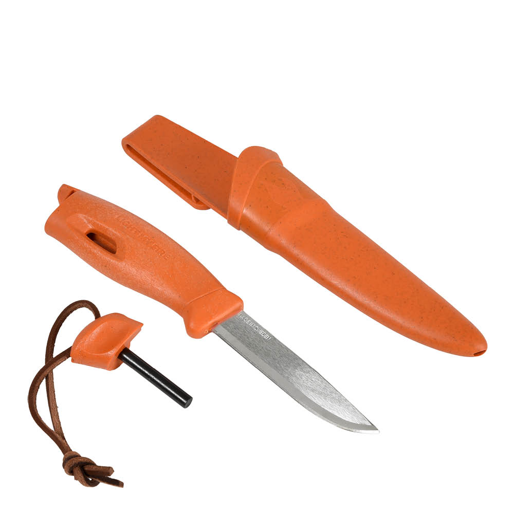 Light My Fire Swedish FireKnife 2in1 kniv med tennstål 22 cm rustyorange