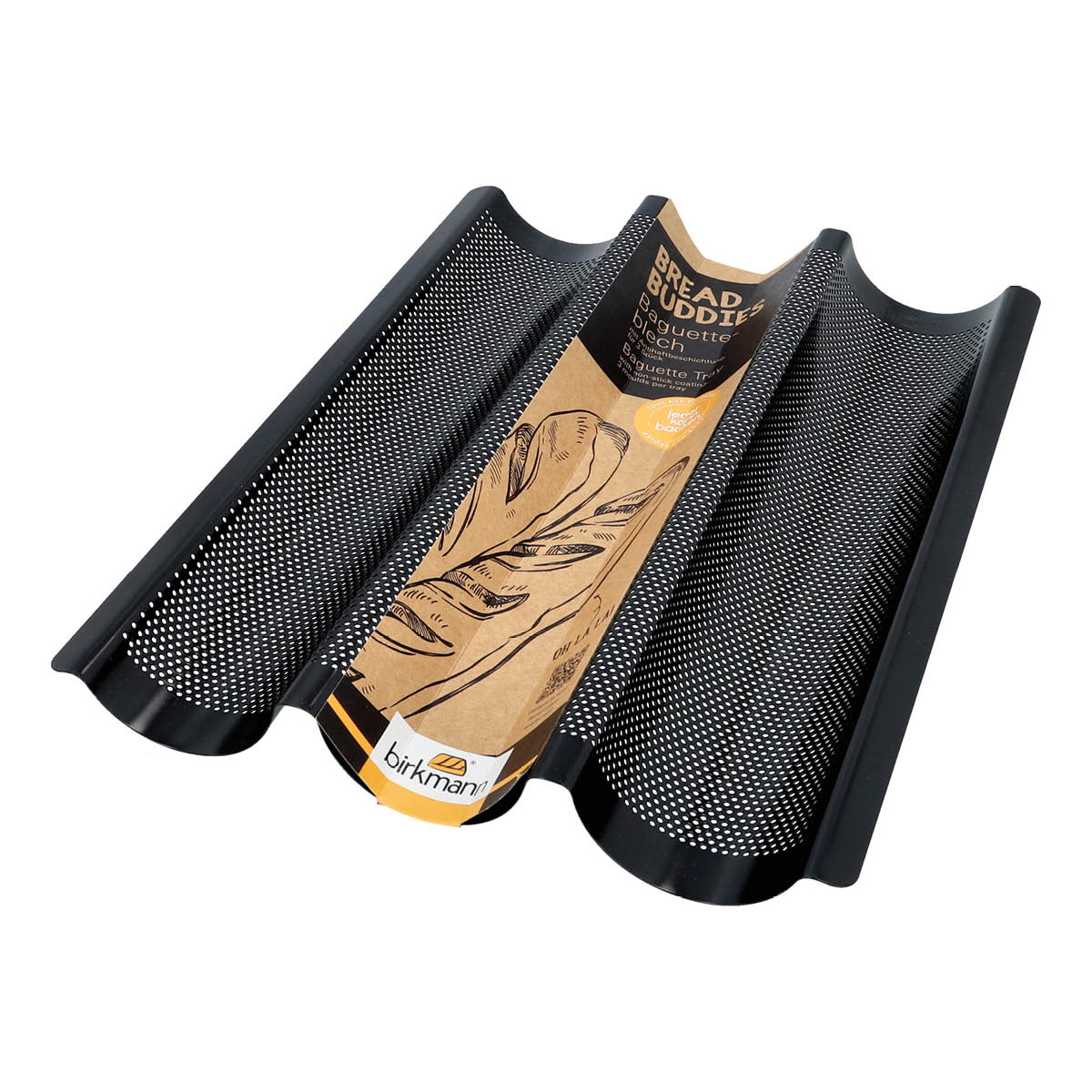 Birkmann Bread Buddies baguetteplåt för 3 st perforerad 38 cm