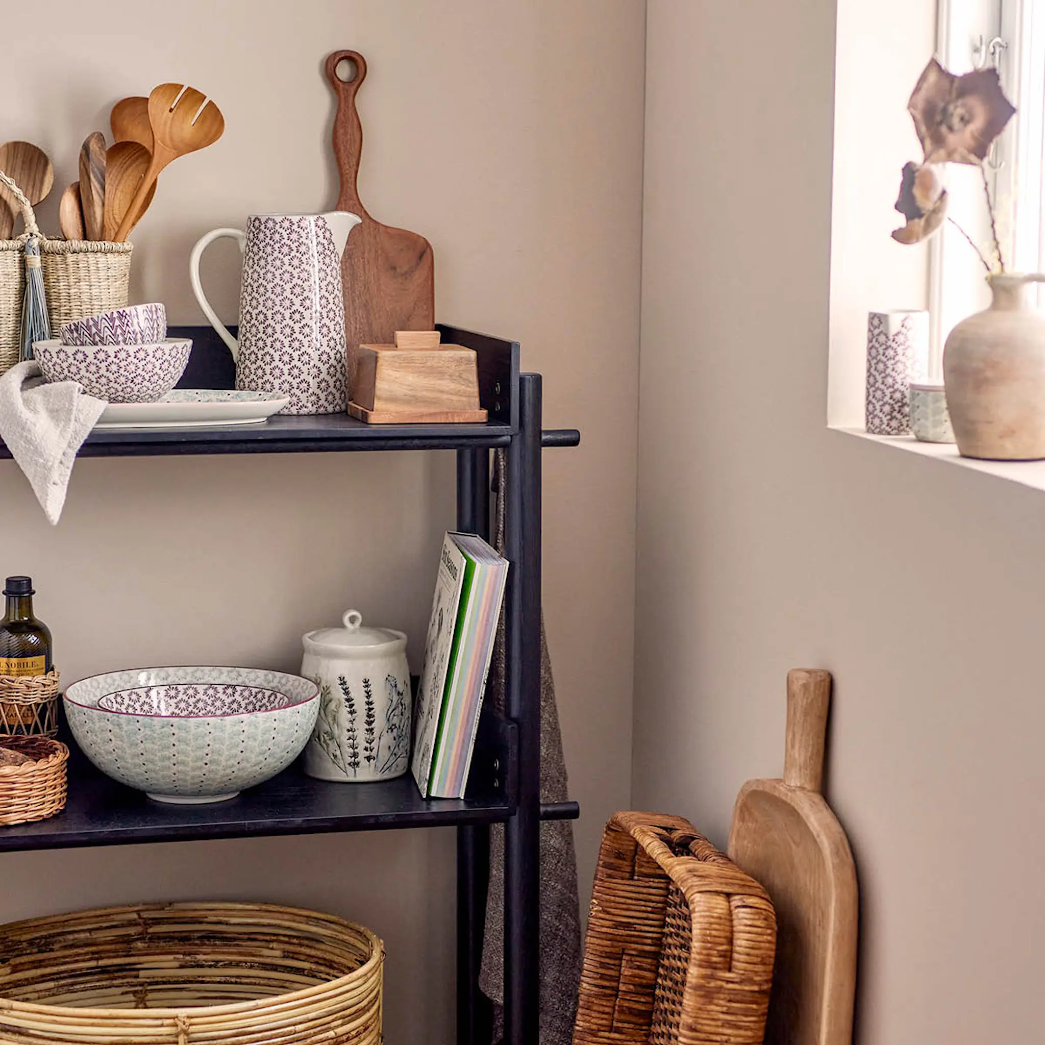 Bloomingville Bea burk med lock 1,3 L natur