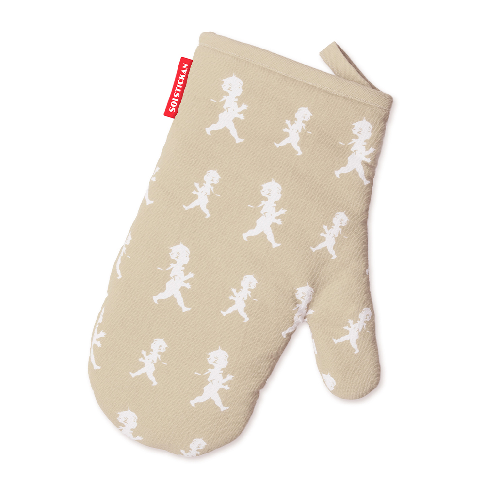 SOLSTICKAN Håndkle + grillvott sand