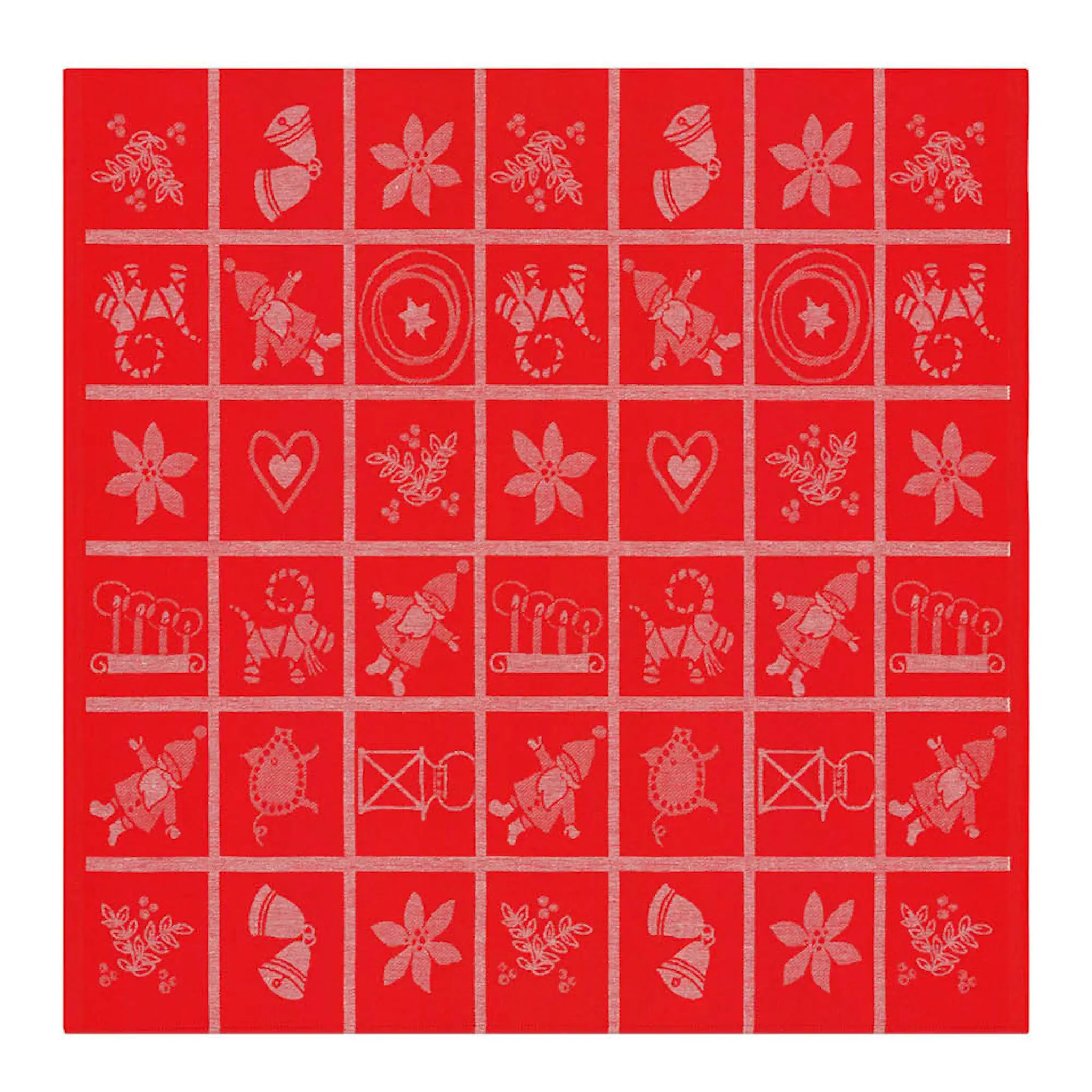 Ekelund Adventruta bordsduk 80x80 cm röd