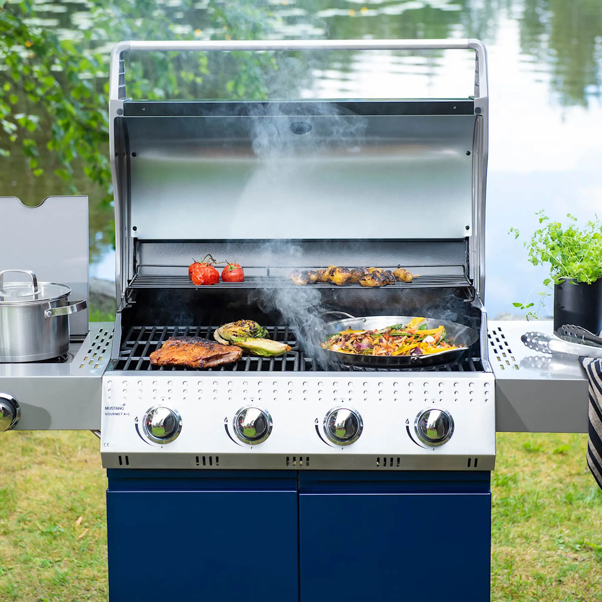 Mustang Multigrill paellapanna rostfritt stål 36 cm
