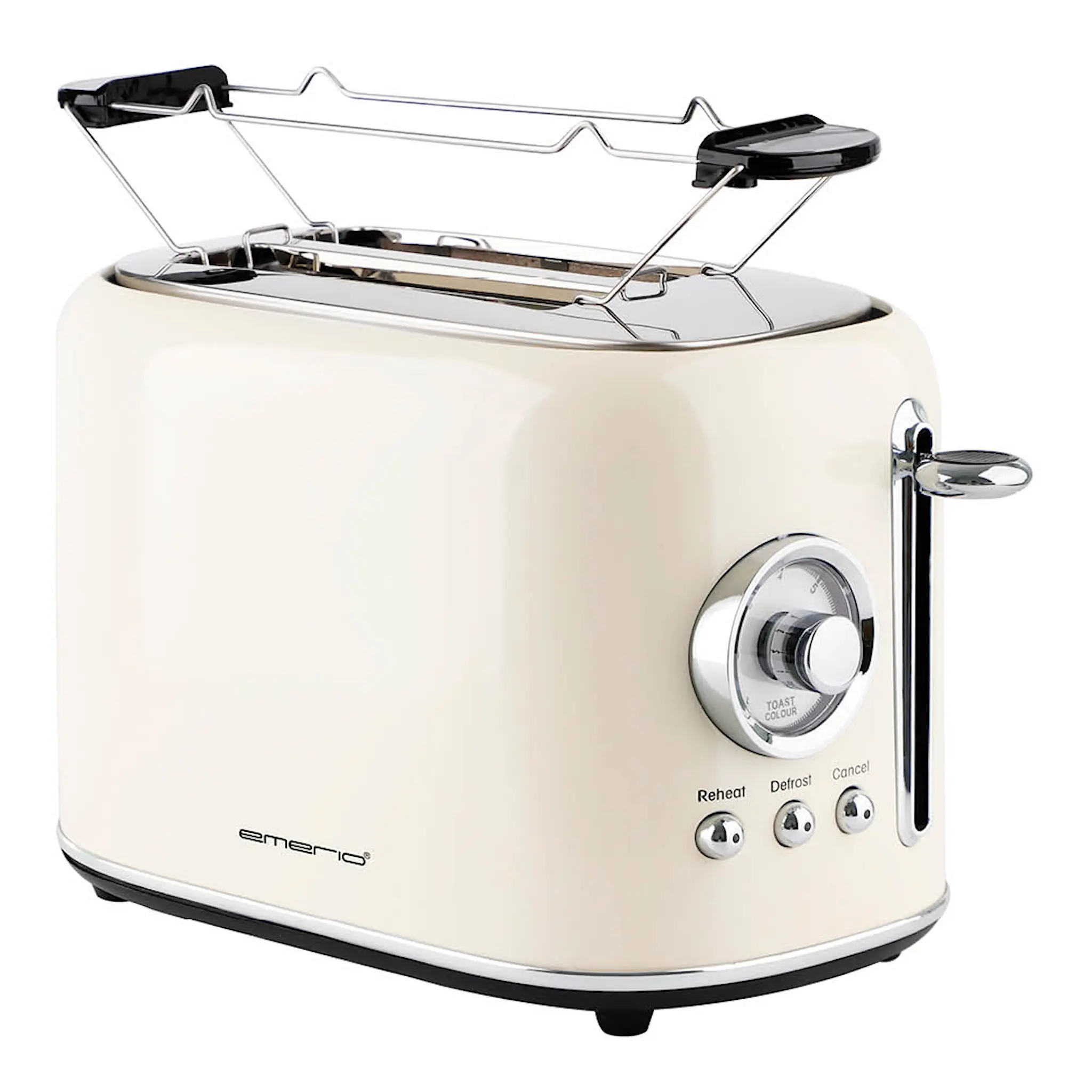 EMERIO Retro Leivänpaahdin sämpylänlämmittimellä, 2 viipaletta Beige