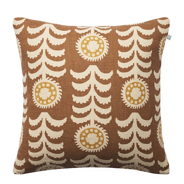 Alok kuddfodral linne 50x50 cm Taupe/Spicy Yellow